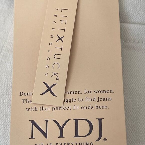 NYDJ Cropped Cuffed Jeans Lift Tuck Tech.     Size: 28W Color: Optic White - Picture 10 of 13